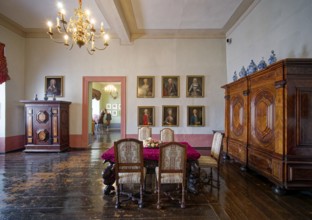 A living room of the duke, Museum Zeitzer Schloss Moritzburg, early baroque style, interior, Zeitz,