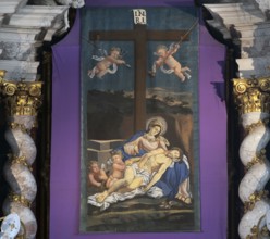 Lenten cloth, 18th century, in the Neustift monastery, Stiftstr. 1, Vahrn near Brixen, South Tyrol,