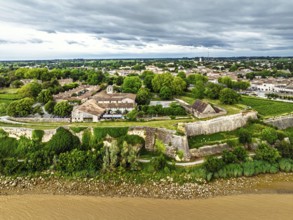 Citadel of Blaye from a drone, Blaye, Gironde Estuary, France