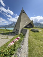 Mont-Cenis Pyramid Museum built in 1967 above the Lac du Mont Cenis in a stylised pyramid as a