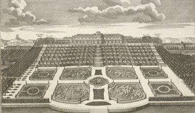 Royal pleasure palace and garden of Sanssouci, Potsdam, Germany, c. 1880, digitally restored