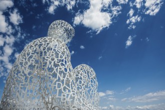 Sculpture made of letters, Le Nomade, artist Jaume Plensa, Antibes, Provence Alpes Côte d'Azur,