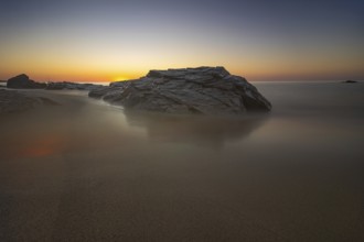 The sun rises on the Costa Rei, a stretch of coastline on the Italian Mediterranean island of