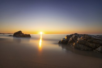 The sun rises on the Costa Rei, a stretch of coastline on the Italian Mediterranean island of