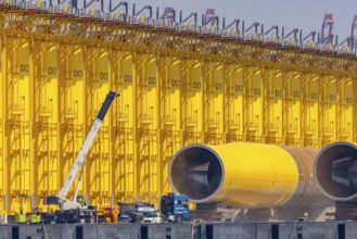 SIF Offshore Foundations, production of monopiles for offshore wind turbines. Foundations for wind