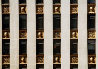 Decorative façade of a high-rise building, New York City, USA