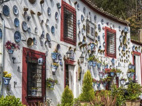 House casa la sevillana, decorated white house, Granada, Andalusia, Spain