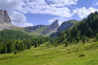 On the way to the Giau Pass, near Cortina d'Ampezzo, Dolomites, Trentino, Italy