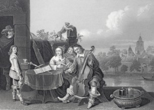 Teniers with his family with a cello, domestic music, David Teniers (baptised 15 December 1610,
