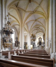 St Peter and Paul Cathedral, interior view with the pulpit, Museum Zeitzer Schloss Moritzburg,