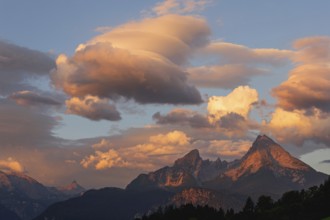 Gigantic sunrise near Maria Gern with a view of the Watzmann