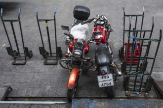 Parked motorbikes, Bangkok, Thailand
