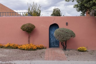 Pueblo style adobe architecture in Mesilla, New Mexico