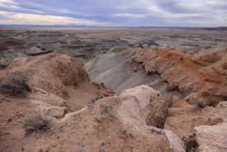 Colorful deposits of the Chinle Formation exposed at Little Painted Desert County Park near