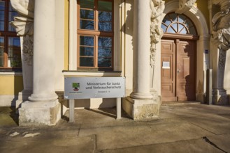 Ministry of Justice and Consumer Protection, Ministry of Justice, information sign, historic