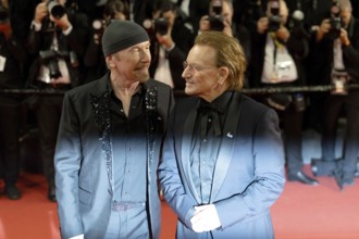 Cannes, France - 16.5.2024: The Edge and U2 singer Bono during the Bono: Stories Of Surrender red