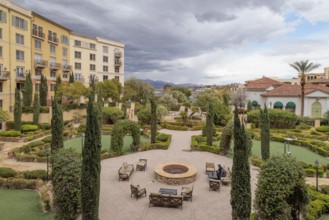 Courtyard of the Hilton Lake Las Vegas Resort and Spa at Lake Las Vegas in Henderson, Nevada, USA