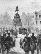 Consecration of the flag on 18 January 1861 in Berlin, blessing of the new flag in a festive