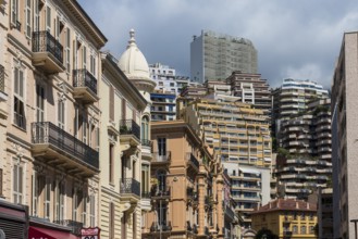 House facades, Monte Carlo, Cote d'Azur, Monaco