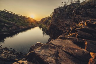 Sunrise Edith Falls in northern Australia, Australia