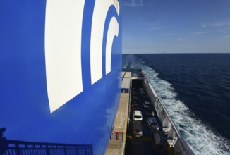 A car ferry of the GNV shipping company on its way from Palermo / Sicily shortly in front of