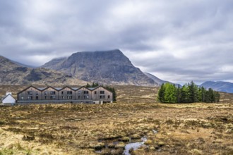 Mountains and Moors over Glen Etive Valley, Glencoe, Highlands, Scotland and Buachaille Etive Mòr,