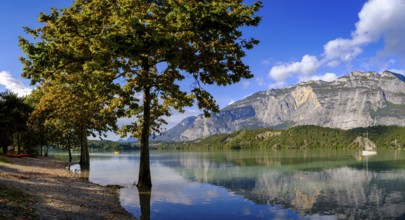 At Lago di Cavedine, behind Monte Casale, Sarca Valley, Trentino, Italy