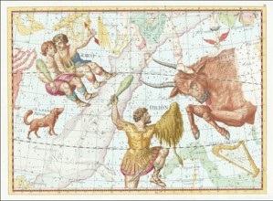Zodiac sign, constellation, star chart, universe, astrology, horoscope, after Johann Elert Bode (19
