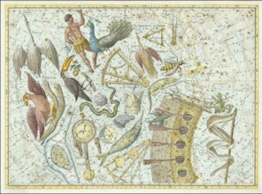 Zodiac sign, star chart, universe, astrology, horoscope, after Johann Elert Bode (19 January 1747