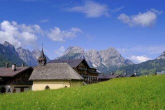 Chapel of the Virgin Mary in the hamlet of Kratten, Sappada, Plodn, Carnic Alps, Julian Friuli,