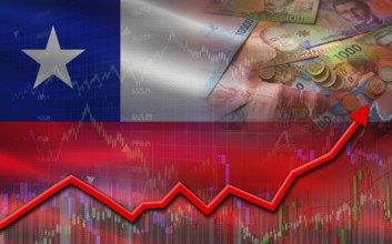Chile economic growth on financial graph. Chile financial growth on market graph