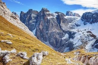 The Three Peaks in the Sesto Dolomites on the border between the provinces of Belluno in the south