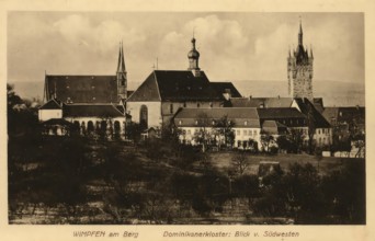 Historical postcard, picture postcard, Dominican monastery, Wimpfen a. Berg, Baden-Württemberg,