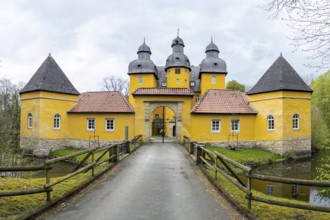 Schloss Holte, Schloss Holte-Stukenbrock, North Rhine-Westphalia, Germany, Baroque yellow castle,