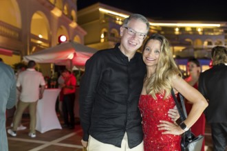 Frank Thelen with his woman Nathalie Thelen-Sattler at the Remus Lifestyle Night on the roof