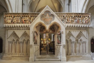 Lettner with decorations from the late Romanesque UNESCO Cathedral of St Peter and Paul, interior