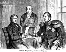 King Friedrich Wilhelm IV, Ambassador to the Holy See in Rome Karl Josias Freiherr von Bunsen, and