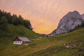 Magical sunset at the Halsalm above Lake Hintersee