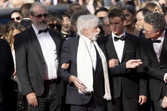 Cannes, France - 22.5.2024: Gustave de Kervern, Louis-Do de Lencquesaing, Pierre Richard, Timi-Joy