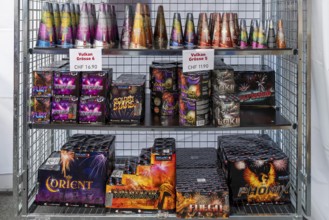 Fireworks display shelf, Interlaken, Bern, Switzerland