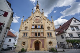 Historic Heilig Geist hospital, mentioned in the 13th century, neo-Gothic façade in 1856, Bad