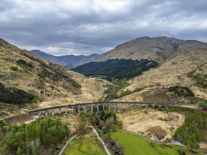 Glenfinnan Viaduct, River Finnan, Loch Shiel, West Highland, Scotland, United Kingdom