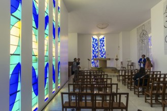Interior view of the chapel, Chapelle du Rosaire de Vence, Chapelle Matisse, artist Henri Matisse,