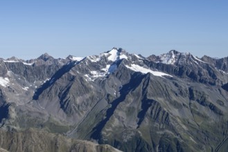 Ruderhofspitze summit, mountain panorama on the Wilder Freiger, Stubai Alps, South Tyrol, Italy