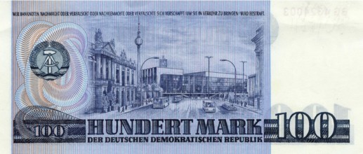 Banknote, banknote, 100 Mark, 1975, GDR, reproduction of a historical banknote
