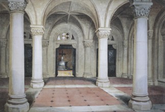 In the interior of the ducal mausoleum, 1860, Coburg, Upper Franconia, Bavaria, Germany,