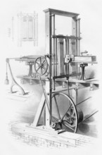 Sägewerk im 19. Jahrhundert. Aus der Cyclopedia of Useful Arts and Manufactures von Charles