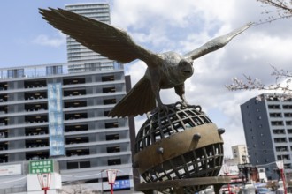 Tourist attraction, place of interest, close-up of an eagle figure on the historic Enkobashi stone