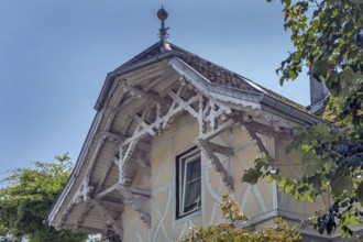 Interesting roof truss of a villa around 1900, Dornbirn, Vorarlberg, Austria