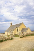 Chapelle Saint-They on pointe du Van a old church by coast, Crozon peninsula, Bretagne, France